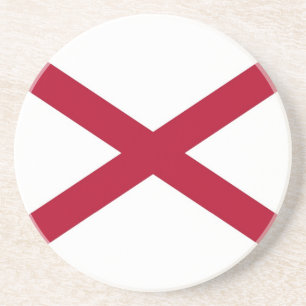 En Grès Dessous de verre avec Drapeau de l'Alabama, USA