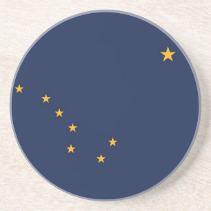 En Grès Dessous de verre avec drapeau de l'Alaska, États-U