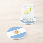 En Grès Dessous de verre avec drapeau de l'Argentine (Côté)