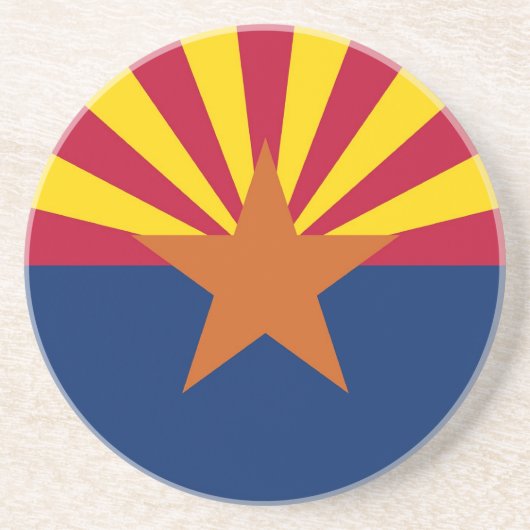 En Grès Dessous de verre avec Drapeau de l'Arizona, USA (Devant)