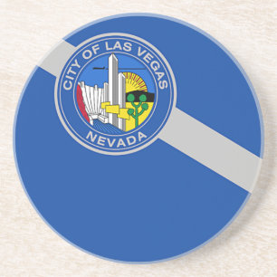 En Grès Dessous de verre avec Drapeau de Las Vegas, Nevada