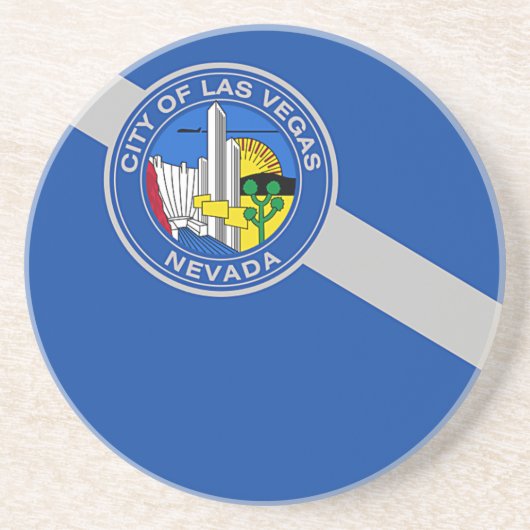 En Grès Dessous de verre avec Drapeau de Las Vegas, Nevada (Devant)
