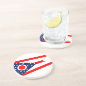 En Grès Dessous de verre avec Drapeau de l'Ohio, USA (Côté)