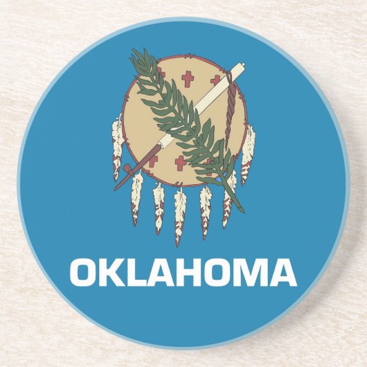 En Grès Dessous de verre avec Drapeau de l'Oklahoma, USA (Devant)
