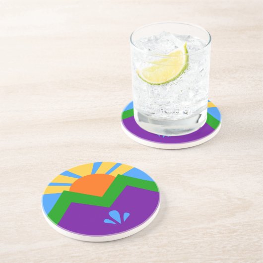 En Grès Dessous de verre avec drapeau de Manitou Springs (Côté)
