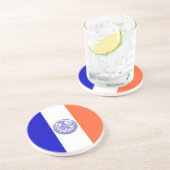 En Grès Dessous de verre avec Drapeau de New York, USA (Côté)