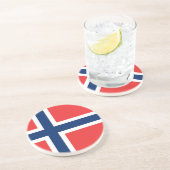 En Grès Dessous de verre avec Drapeau de Norvège (Côté)