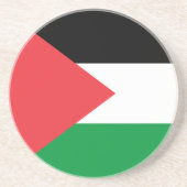 En Grès Dessous de verre avec Drapeau de Palestine (Devant)