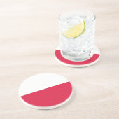 En Grès Dessous de verre avec Drapeau de Pologne (Côté)