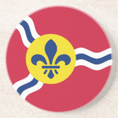 En Grès Dessous de verre avec Drapeau de Saint-Louis, Miss (Devant)