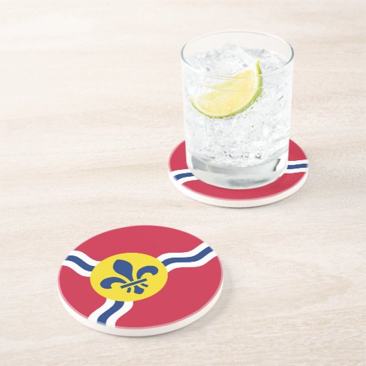 En Grès Dessous de verre avec Drapeau de Saint-Louis, Miss (Côté)