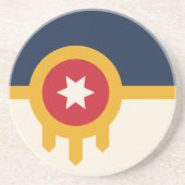 En Grès Dessous de verre avec drapeau de Tulsa, Oklahoma (Devant)