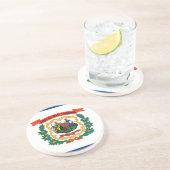 En Grès Dessous de verre avec Drapeau de Virginie-Occident (Côté)