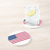 En Grès Dessous de verre avec Drapeau des Etats-Unis (Côté)