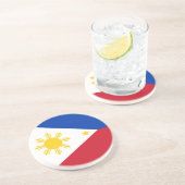 En Grès Dessous de verre avec drapeau des Philippines (Côté)