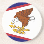 En Grès Dessous de verre avec Drapeau des Samoa américaine (Devant)