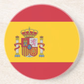 En Grès Dessous de verre avec Drapeau d'Espagne (Devant)