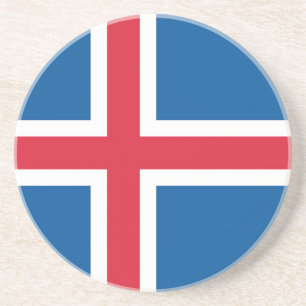 En Grès Dessous de verre avec Drapeau d'Islande