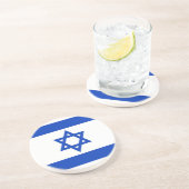 En Grès Dessous de verre avec Drapeau d'Israël (Côté)