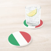 En Grès Dessous de verre avec Drapeau d'Italie (Côté)
