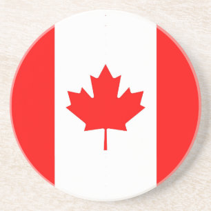 En Grès Dessous de verre avec drapeau du Canada