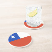 En Grès Dessous de verre avec Drapeau du Chili (Côté)