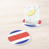 En Grès Dessous de verre avec drapeau du Costa Rica (Côté)