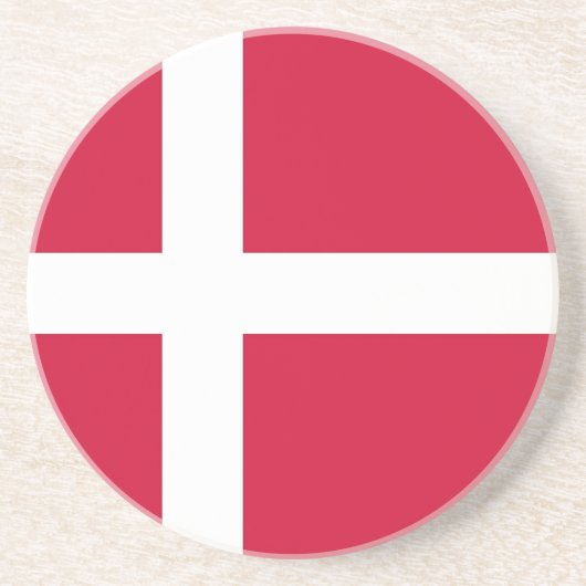 En Grès Dessous de verre avec drapeau du Danemark (Devant)