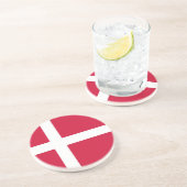 En Grès Dessous de verre avec drapeau du Danemark (Côté)