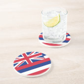 En Grès Dessous de verre avec Drapeau du Hawaï, USA (Côté)