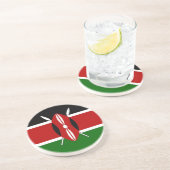 En Grès Dessous de verre avec drapeau du Kenya (Côté)