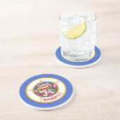En Grès Dessous de verre avec Drapeau du Minnesota, USA (Côté)