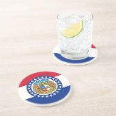 En Grès Dessous de verre avec Drapeau du Missouri, USA (Côté)