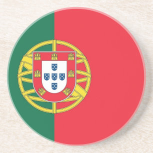En Grès Dessous de verre avec drapeau du Portugal