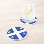 En Grès Dessous de verre avec drapeau du Québec, Canada (Côté)
