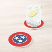 En Grès Dessous de verre avec Drapeau du Tennessee, USA (Côté)