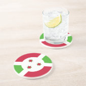 En Grès Dessous de verre avec le drapeau du Burundi (Côté)