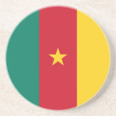 En Grès Dessous de verre avec le drapeau du Cameroun (Devant)