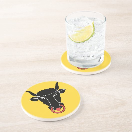 En Grès Dessous de verre avec le drapeau du canton d'Uri, (Côté)