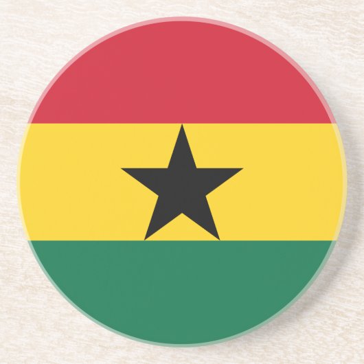 En Grès Dessous de verre avec le drapeau du Ghana (Devant)