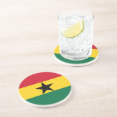 En Grès Dessous de verre avec le drapeau du Ghana (Côté)