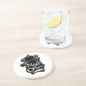 En Grès Dessous de verre avec le logo fou de loutre (Côté)