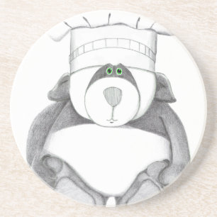 En Grès Dessous de verre avec photo de l'ours de Panda