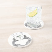 En Grès Dessous de verre avec photo de l'ours de Panda (Côté)