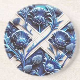 En Grès Dessous de verre avec Scottish Thistles Design