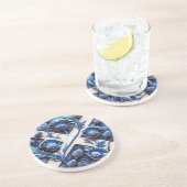 En Grès Dessous de verre avec Scottish Thistles Design (Côté)