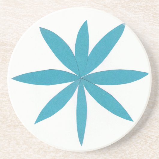 En Grès Dessous de verre avec Turquoise Star Design (Devant)