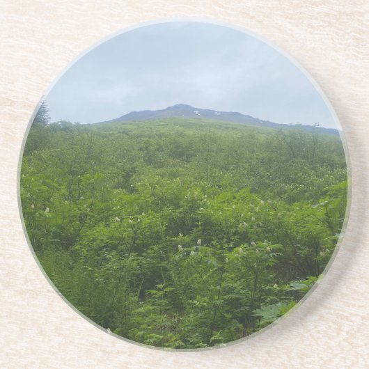 En Grès Dessous de verre avec vue sur la verdure et la mon (Devant)