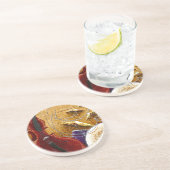 En Grès Dessous de verre bas de boissons du tambour "n" (Côté)