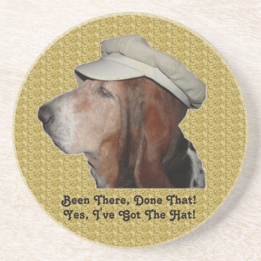 En Grès Dessous de verre Basset Hound A Été Là, Fait Que (Devant)